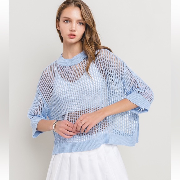 34 Boho Net Knitted Sweater Top - Picture 3 of 6